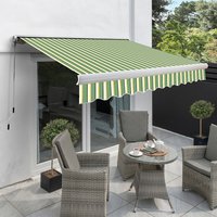 Full Cassette Manual Awning - Green Stripe / 300cm