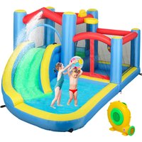 AIYAPLAY Inflatable Bouncy Castle Water Bounce House with 550W Blower - Blue