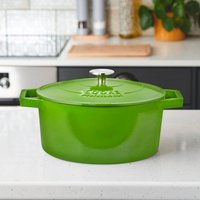 26cm Cast Iron Casserole Dish - Green