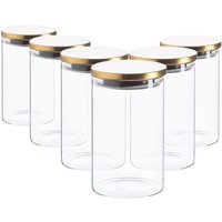 Scandi Storage Jars with Metallic Lids - 1 Litre - Gold / 6