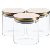 Scandi Storage Jar with Metallic Lid - 550ml - Gold / 3