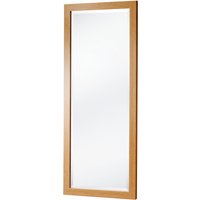 Slim Framed Full Length Bevelled Mirror - Oak