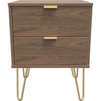 Hong Kong F Ready Assembled 2 Drawer Bedside Cabinet - Carini Walnut