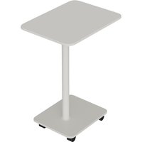 Side Table with Lockable Wheels - White
