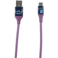 Stitch 6ft USB A To Type C Braided Charging Cable Blue Face - Blue