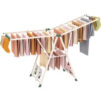 Foldable Metal Laundry Drying Rack - Beige