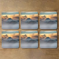 Bromo in morning time Designer Coaster Set Designer Coaster Set - Grey