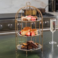Artesa 3 Tier Afternoon Tea Cake Bird Cage Stand - Gold