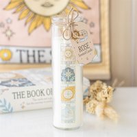 Vintage Tarot Rose Tube Candle Floral Scented Mystic Decor - White