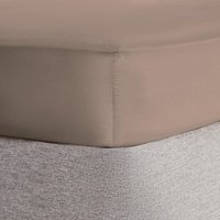 OHS Ultra Soft Microfibre Plain Fitted Bed Sheet in Light Brown | Size: King