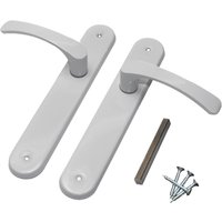 Modern White Interior Door Handle Set with Sleek Lever Design and Backplate - White