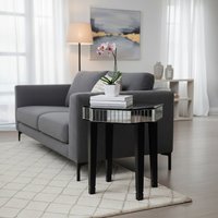 Clavier Black and Mirror Side Table - Black