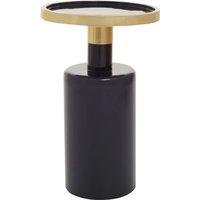 Elva Navy And Gold Side Table - Blue