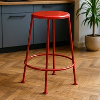 Artisan Red Metal Stool - Red
