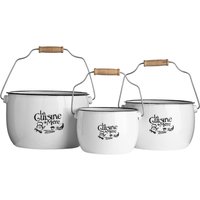 La Cuisine De Mere Set of 3 Storage Pots. - White