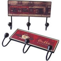 Jaxen Assorted Cafe Designs 3 Hook Hanger - Multicolour