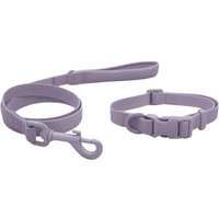 HugglePets Skye & Murphy All Weather Snappy Dog Collar & Lead Set - Blush, Medium - Lavender / Medium