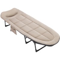 Foldable Camping Bed with Adjustable Head Rest - White
