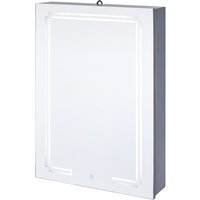 Bathroom Mirror Cabinet with Touch LED - Black & Silver