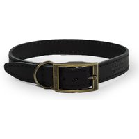 HugglePets Legacy Leather Dog Collar - Black, Medium - Black / X Small