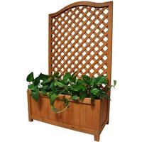 Gr8 Garden, Wooden Planter With Lattice Climbing Trellis - Brown Gr8 Garden, Wooden Planter With Lattice Climbing Trellis - Brown