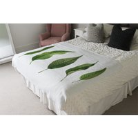 Selection Of Leaves Blanket - Green