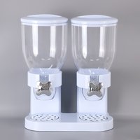 Livingandhome, Dual Oatmeal Cereal Food Storage Container Kitchen Sealed Can Dispenser - Black Livingandhome, Dual Oatmeal Cereal Food Storage Container Kitchen Sealed Can Dispenser - Black