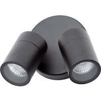Kenn Outdoor Adjustable Twin Wall Light - Satin Black