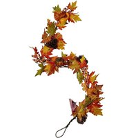 Homescapes Orange Autumn Garland with Pumpkins, 1.4m - Orange