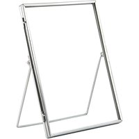Standing Metal Photo Frame - 6" x 8" - Silver / 15cm / 0.47kg