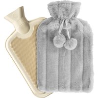 Plush Hot Water Bottle Cover Set - Grey