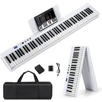88-Key Foldable Digital Piano Full-size Electronic Keyboard - White