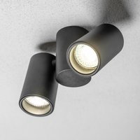 CGC LUP Black Modern Double Two Head GU10 Adjustable Ceiling Spotlight - black