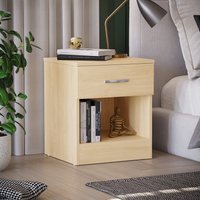 Riano 1 Drawer Bedside Table Chest Nightstand - Pine