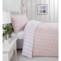 Spots Stripes Duvet Cover Set - Blush / Single