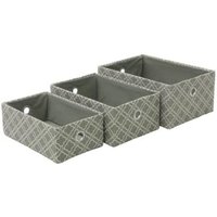 3 Pieces Cardboard Storage Basket Stackable Organizer - Grey