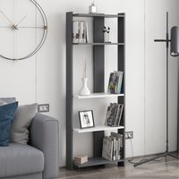 Abis Bookcase 5 Tier Modern Tall Bookshelves - White
