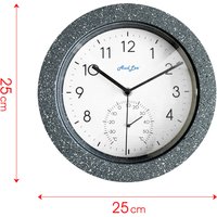 Faux Concrete Clock with Thermometer - Multi color