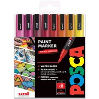 Wallet of 8 POSCA PC-3M Paint Marker Art Pen Bullet Nib - Warm Tones / Warm Tones