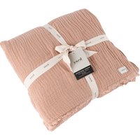 Lark Muslin Cotton Throw - Pink Clay / 260cm