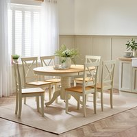 Padstow Wooden Extending Dining Table with Millford Chairs - Oak / Dining Table and 6 Chairs