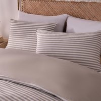 Stripe Embossed Duvet Set - Natural / Double