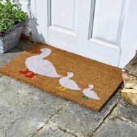 Heavy Duty Coir Door Mats - Brown,White / Ducks in Boots