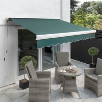 Full Cassette Manual Awning - Plain Green / 250cm
