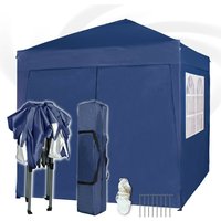 2x2m Pop up Gazebo with Sides - Blue