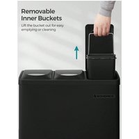 SONGMICS 3-in-1 Kitchen Waste Sorting Bin - Black