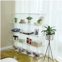 SONGMICS 16-Cube Metal Wire Storage Organiser - White