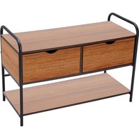 Modern 2 Drawer Entry Bench - Walnut