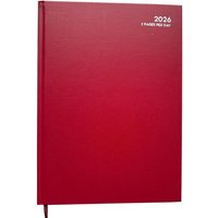 2026 Diary 2 Day A Page A4 Desk Diary Year Planner - Red