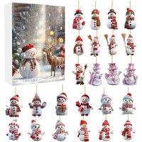 Cute Snowman Acrylic Christmas Countdown Advent Calendar - Forest Deer
